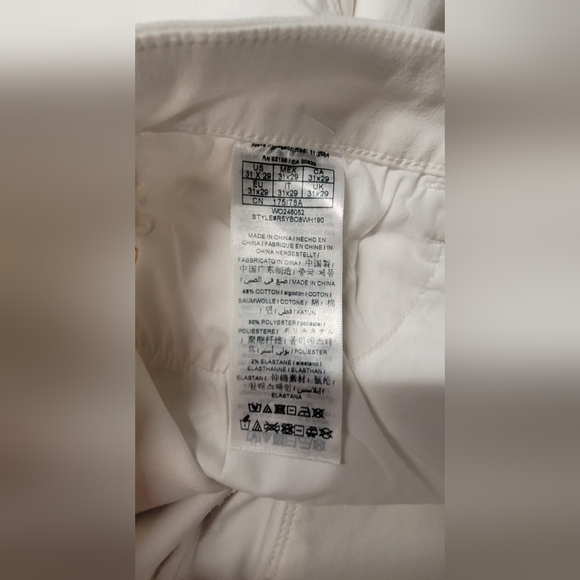 GUESS Los Angeles Rhinestone Kick Flare White Womens Jeans 12/31 Spandex High Ri - Picture 6 of 8